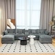 preview thumbnail 4 of 19, GDFStudio - Rei 144" U-Shaped Comfy Fluffy Chenille Modular Sofa with Movable Ottoman & Storage