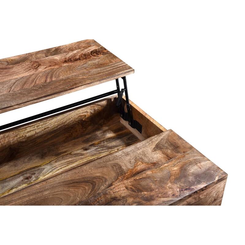 Natural Burnt Coffee Table - 36" - Brown and Black