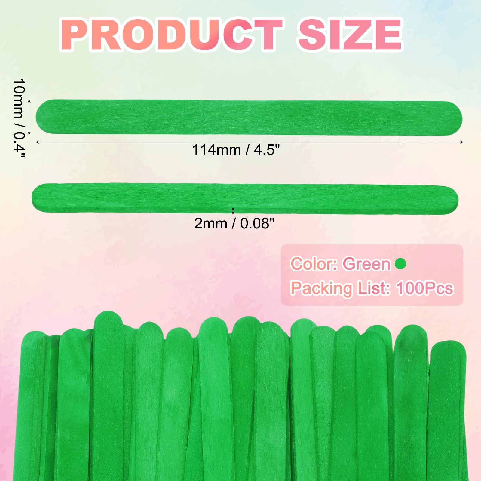 Craft Sticks, Wood Sticks for Crafts Ice Cream DIY Home Art Projects Creative Designs