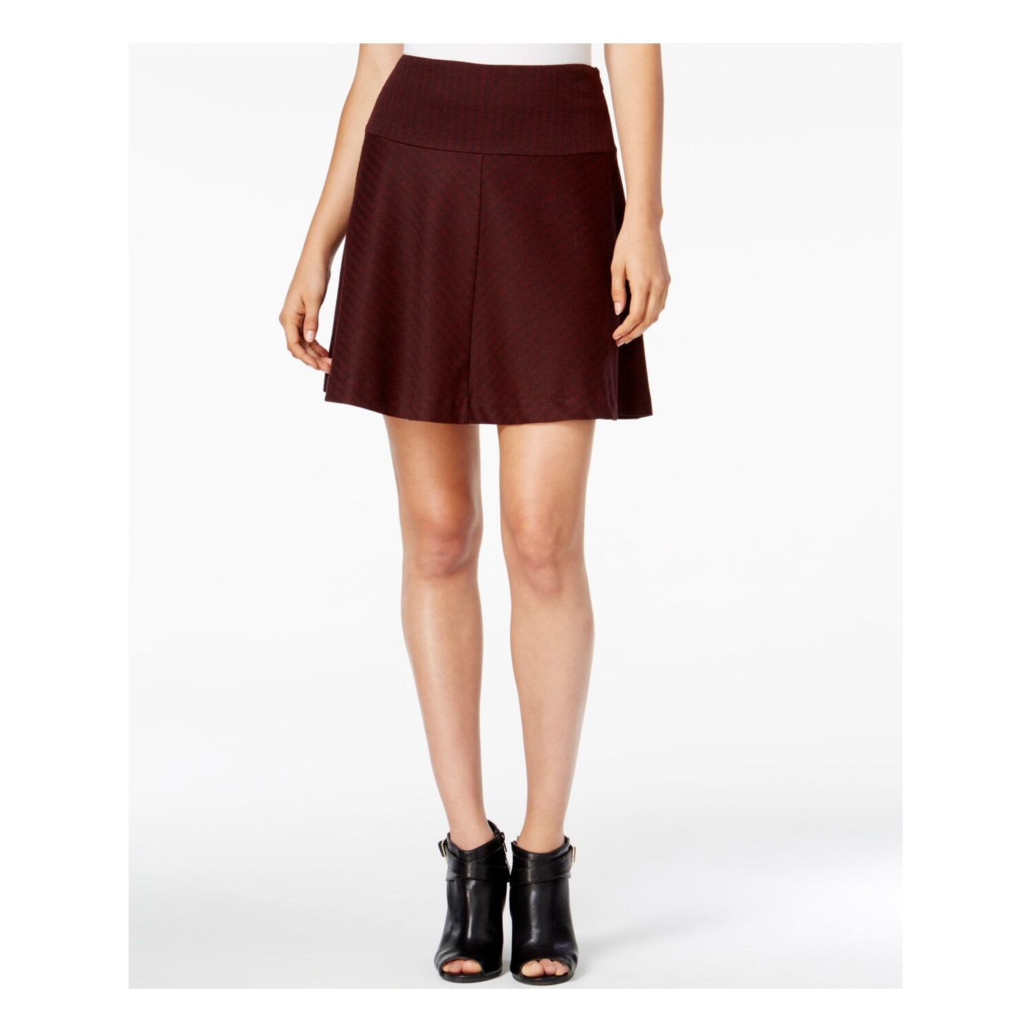 burgundy a line skirt