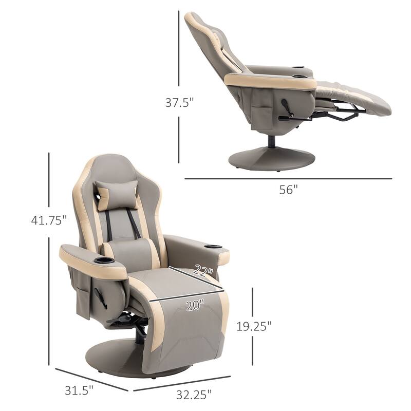 Manual Recliner Armchair PU Leather Lounge Chair
