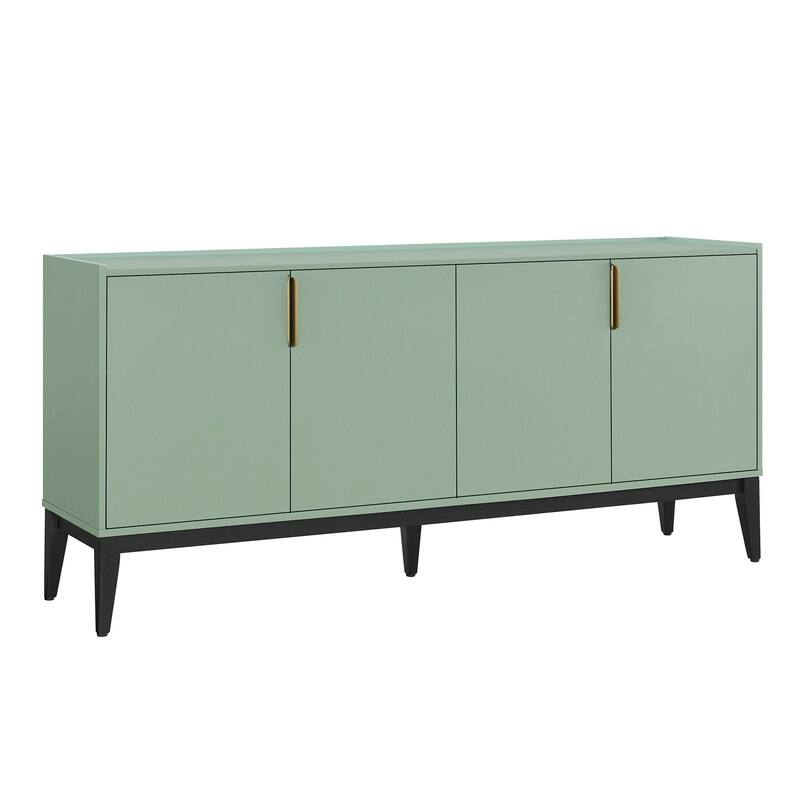 Modern Storage Cabinet with Adjustable Shelf, Buffet Sideboard Wooden Cabinet with 4 Doors for Hallway, Kitchen