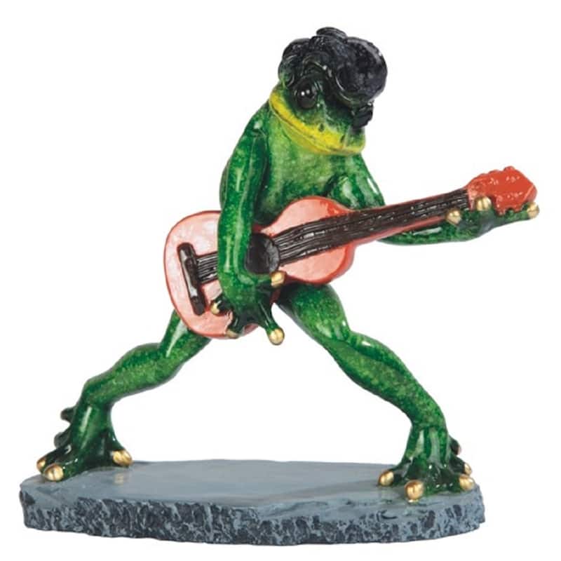 Q-Max 6"H Musician Frog Statue Frog with Guitar Funny Animal Decoration Figurine