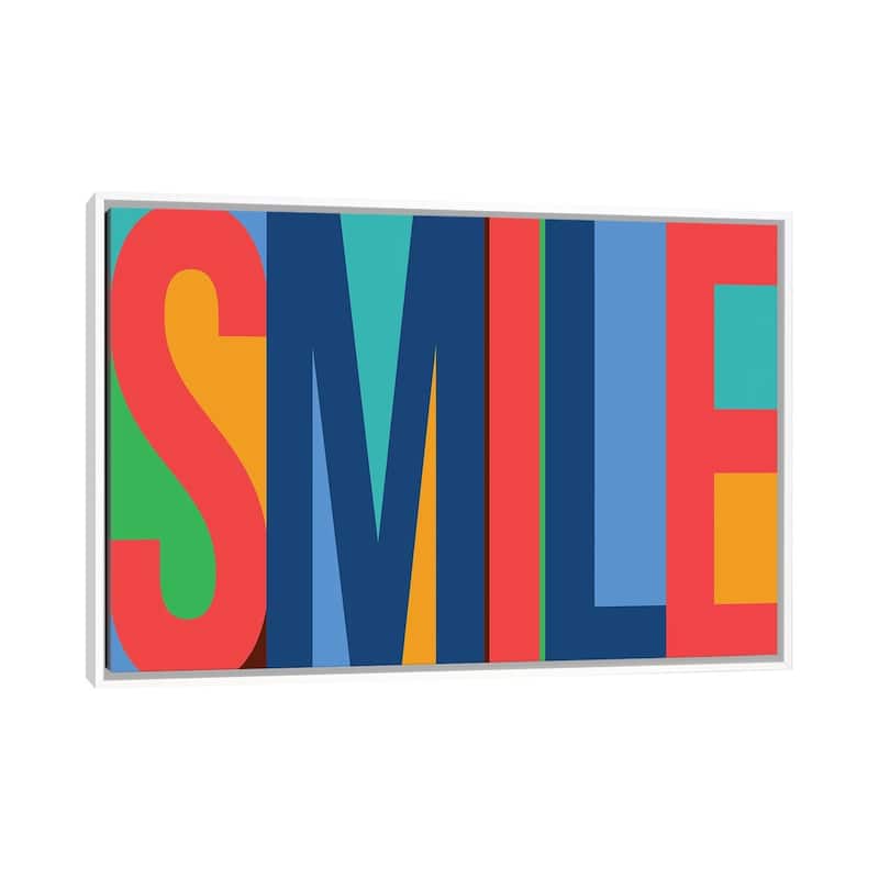 iCanvas "Smile" by PI Studio Framed Canvas Print - White - 26x40
