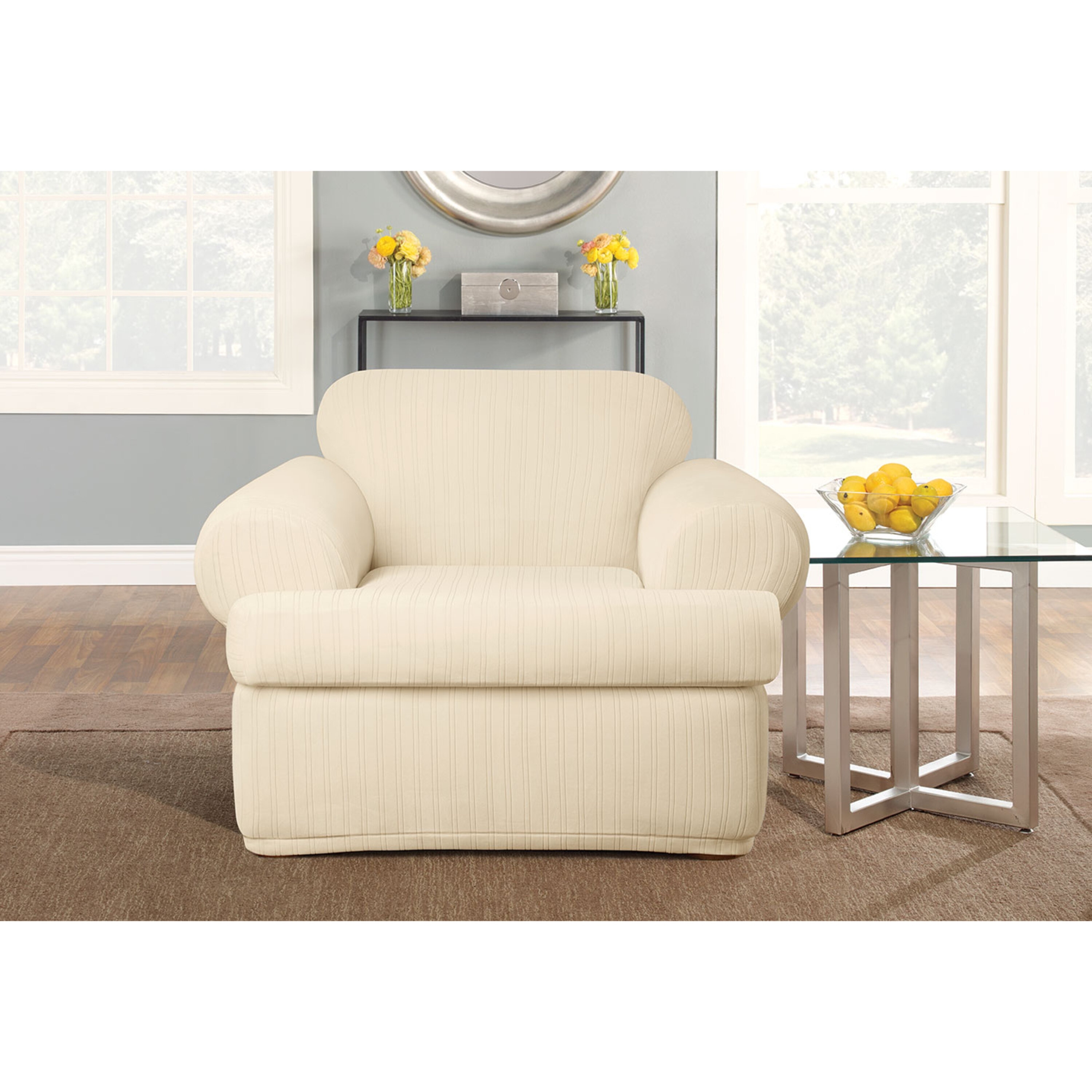 2 piece t cushion chair slipcover outlet