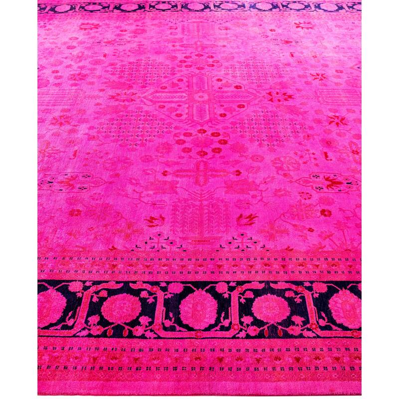 Overdyed One-of-a-Kind Hand-Knotted Area Rug - Pink - 9' 2" x 12' 4"