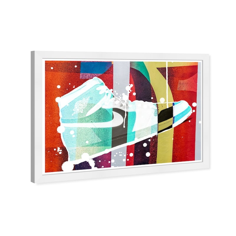Wynwood Studio Prints Fashion and Glam Vibrant Graffiti Sneaker Red and Modern & Contemporary Wall Art Canvas Print