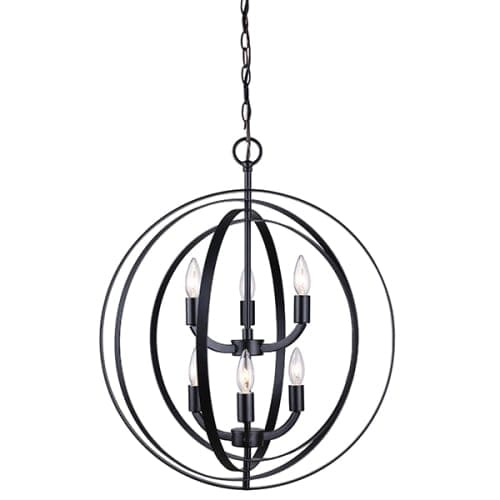 Canarm ICH182B0622  Meridian 6 Light 22" Wide Taper Candle Globe Chandelier (Candle) - Chandeliers For Bedrooms by Overstock.com