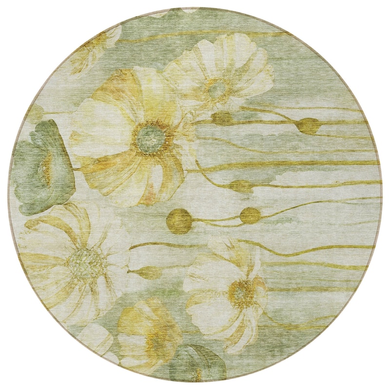 HomeRoots Floral Transitional Rectangle Outdoor Rug