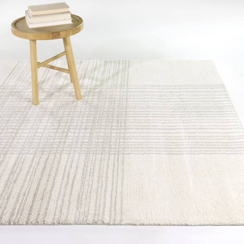 Aylesbury Modern Minimalist Area Rug - Grey/Cream - 7'10" x 10'