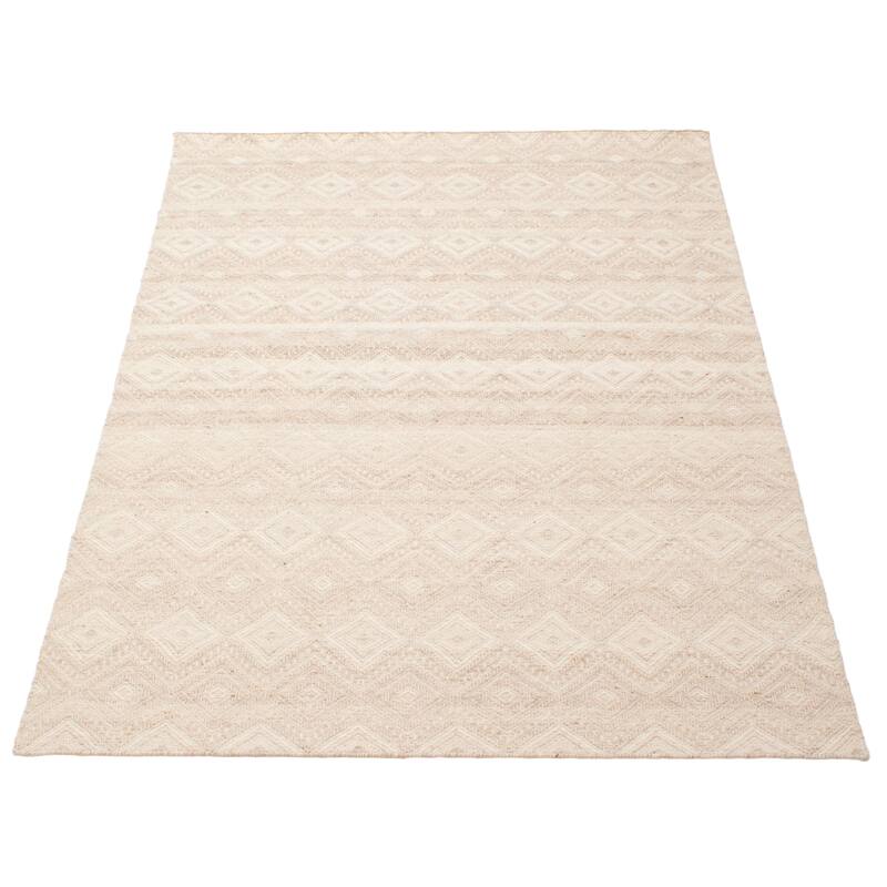 ECARPETGALLERY Hand Tufted Timeless Beige Wool Rug - 5'3 x 8'0