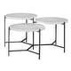 preview thumbnail 1 of 3, Uttermost Contarini 38" Long 3 Piece Marble Top Iron Coffee Table White / Gunmetal