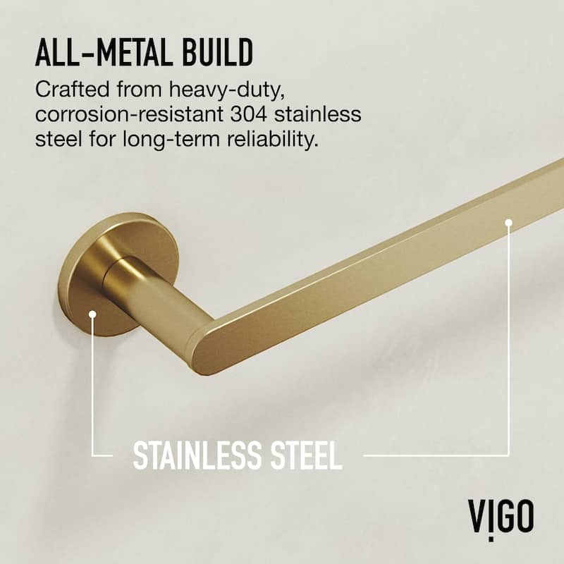 VIGO Arden 4-Piece Bathroom Hardware Accessory Set with 24 in. Towel Bar, Toilet Paper Holder, Hand Towel Holder, Hook