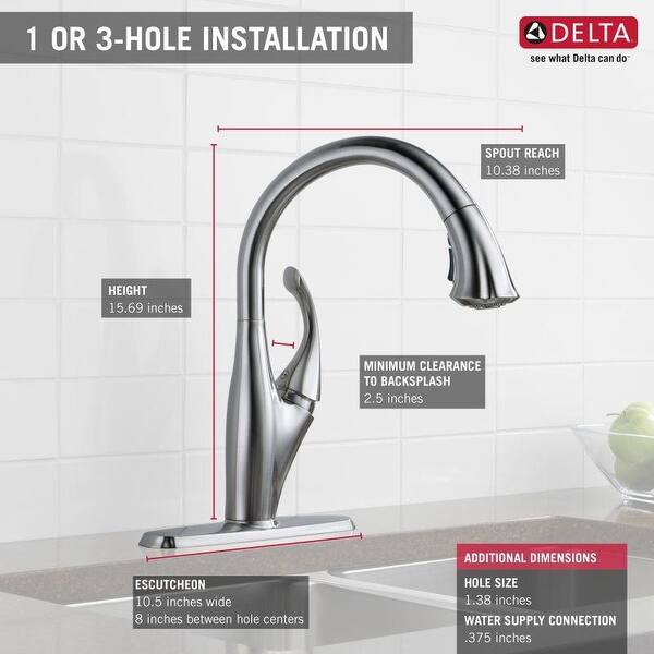 Shop Delta 9192 Dst Addison Pull Down Kitchen Faucet With Magnetic