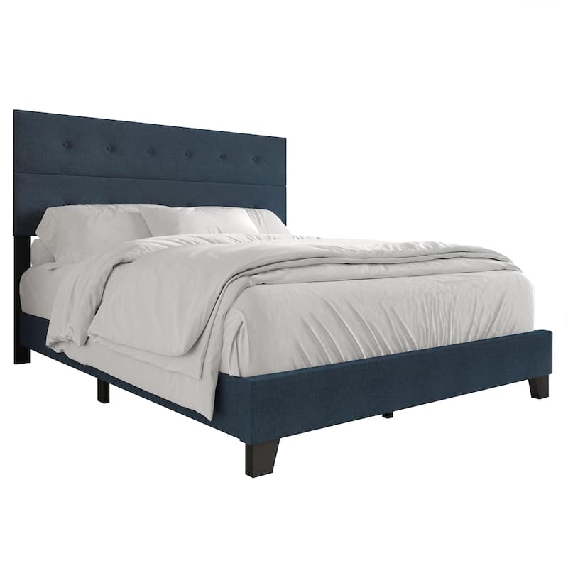 CraftPorch Luxury Button Tufted Upholstered Linen Bed