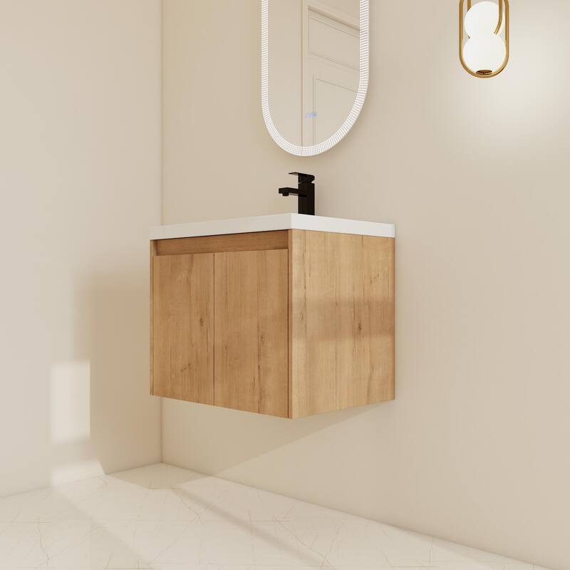 BNK 24''/36''/72'' Bathroom Vanity With Sink, Floating Bathroom Vanity with Soft Close Doors and Shelf