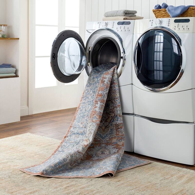 Livabliss Traditional Lillian Medallion Washable Area Rug