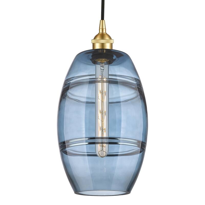Innovations Lighting 616-1P 10 8 Vaz Pendant Vaz 8" Wide Cord-Hung - Satin Gold / Princess Blue