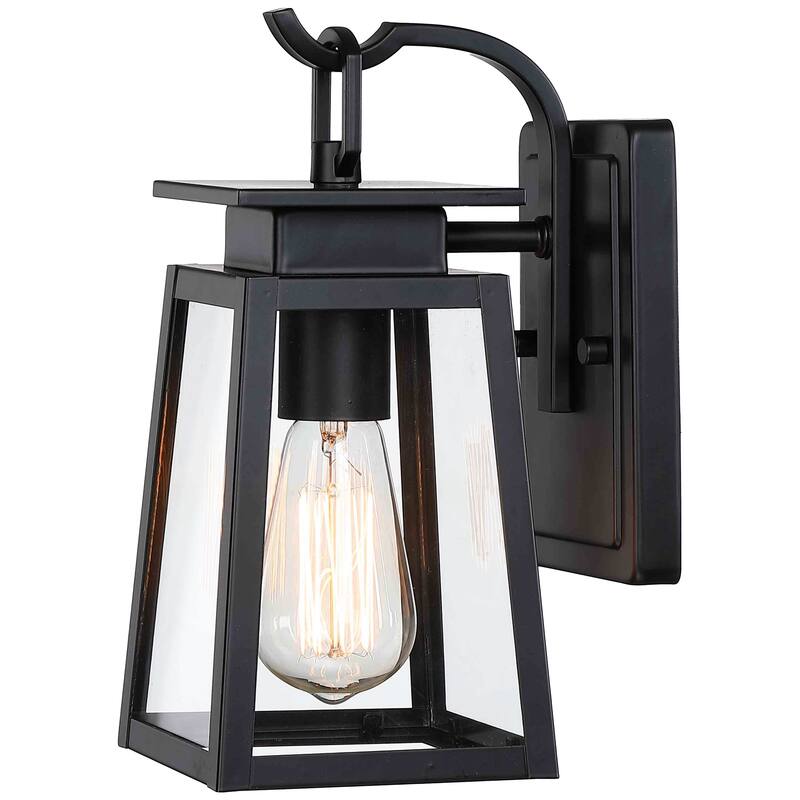 1-Light Exterior Wall Light with Clear Glass (4 Pack) - Matte Black
