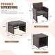 preview thumbnail 8 of 20, 5-Piece Outdoor Wicker Patio Furniture Set, PE Rattan Conversation Set with 2 Armchairs, 2 Ottomans, 1 Side Table & Cushions