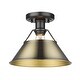 preview thumbnail 2 of 0, Yep by Golden Lighting Orwell 1-light Flush Mount in Matte Black and Aged Brass shade