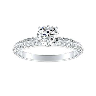Auriya 14k Gold Vintage Milgrain 9/10ctw Round Diamond Engagement Ring (G-H, VS1-VS2)