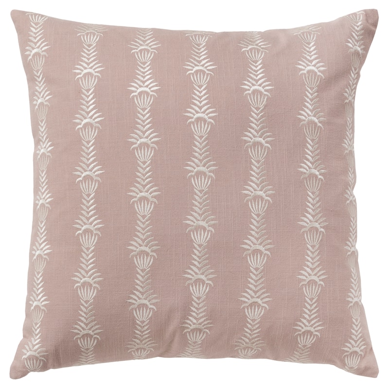 Rizzy Home Embroidered Throw Pillow Cover - Blush
