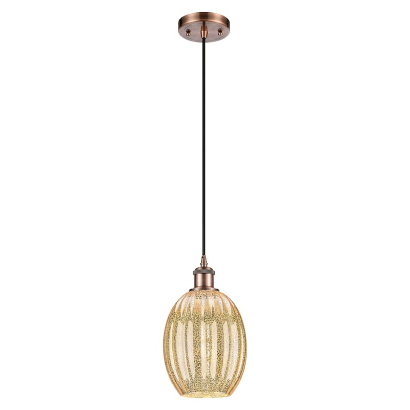 Innovations Lighting Endless Possibilities Ballston - Preston - 1 Light 6" Bulb Shade Cord Hung Mini Pendant - Mercury/Antique Copper