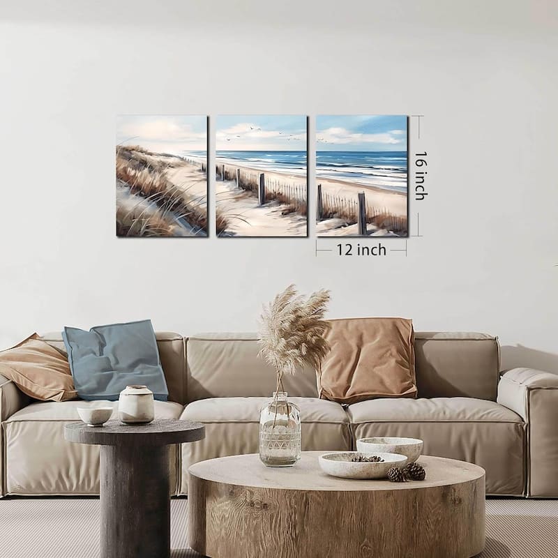Blue Beach Canvas Wall Art