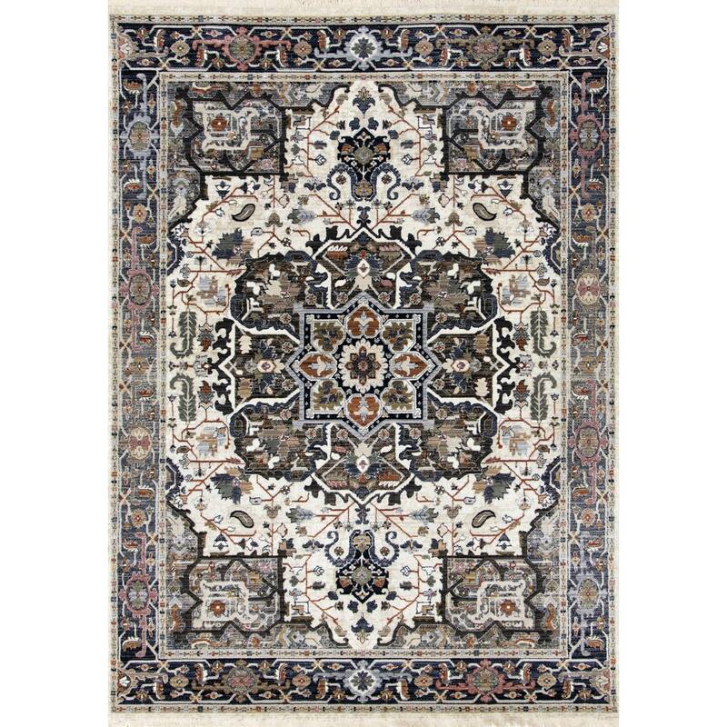 HomeRoots Medallion Modern Rectangle Area Rug - 5' X 8'