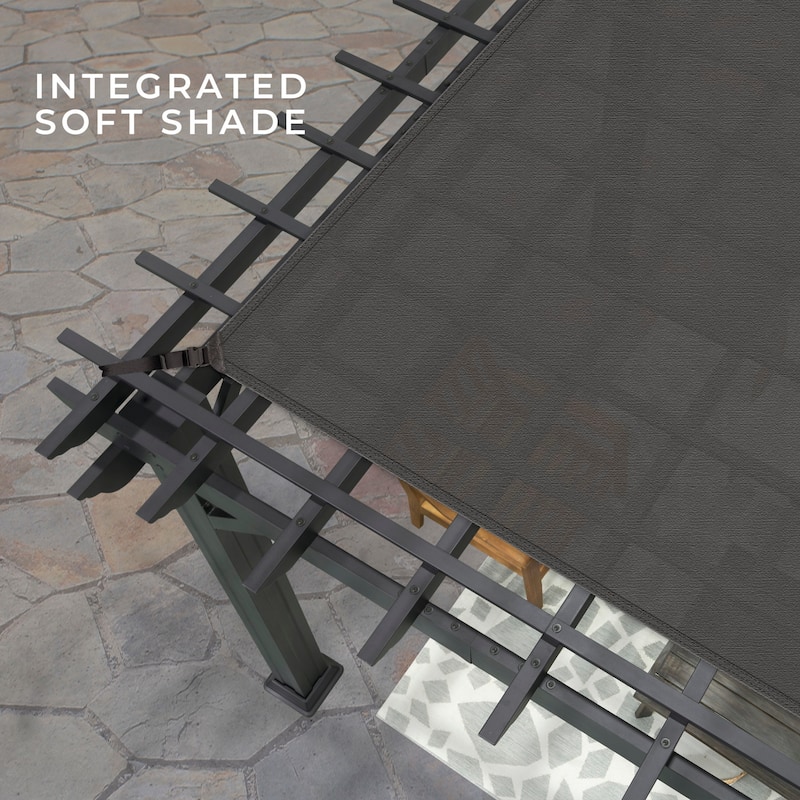 Backyard Discovery Stratford 12x10' Galvanized Steel Pergola w/ Canopy