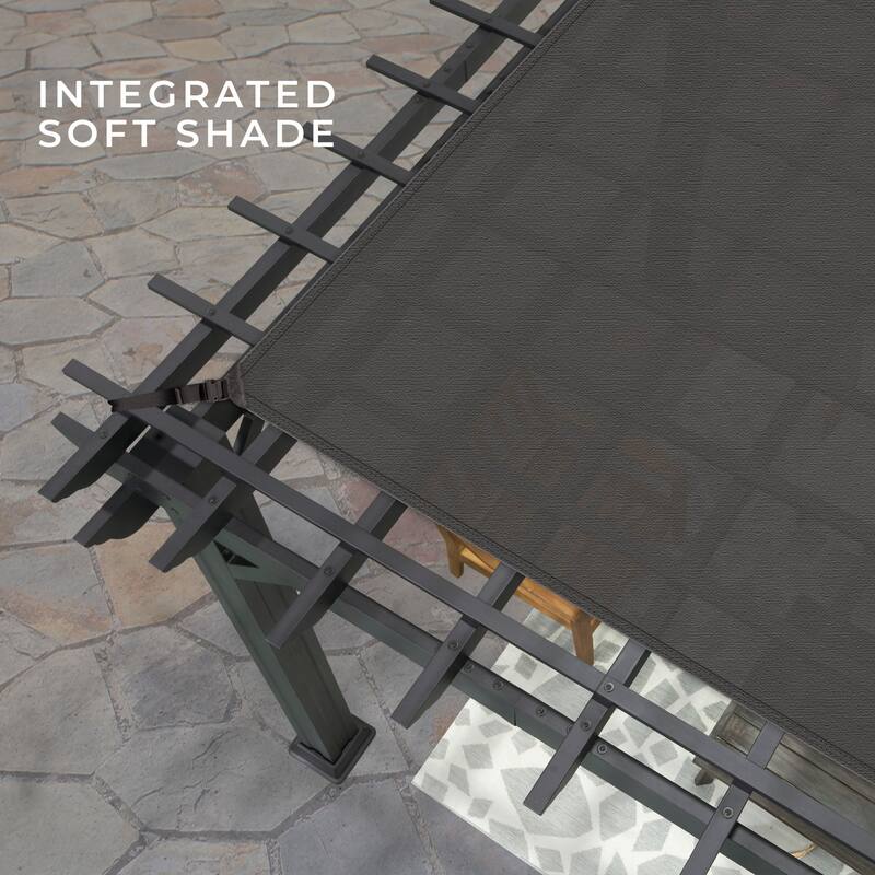 Backyard Discovery Stratford 14x10' Galvanized Steel Pergola w/ Canopy