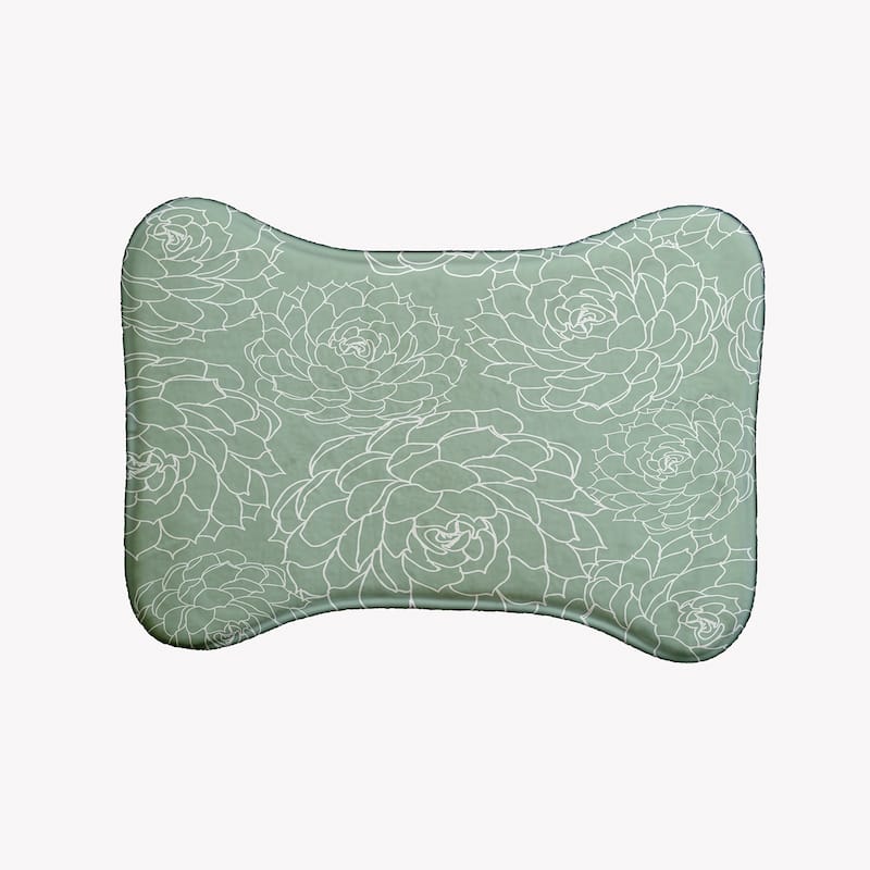 Olena Pet Feeding Mat for Dogs and Cats - Green - 19" x 14"-Bone