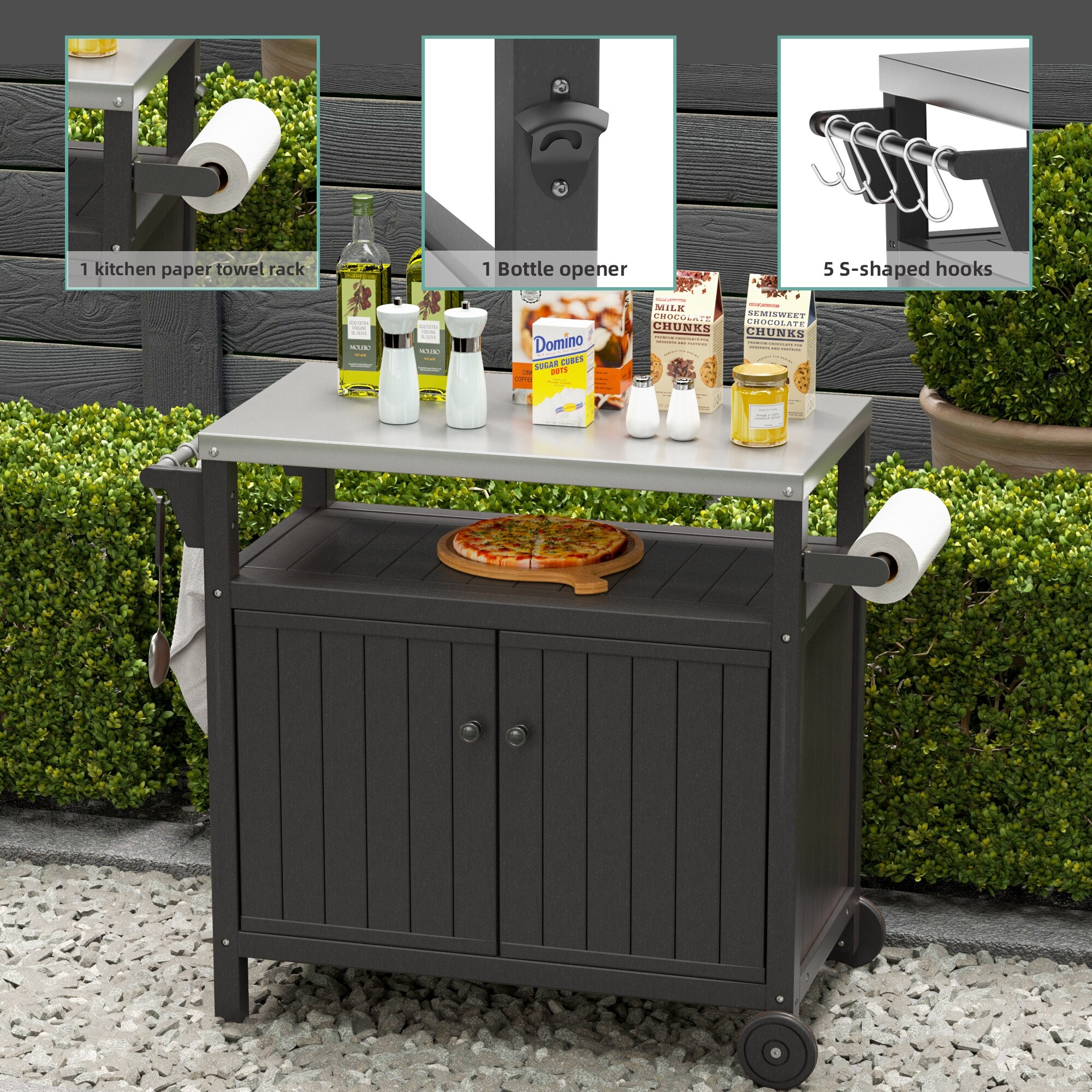 Outdoor bbq prep station top