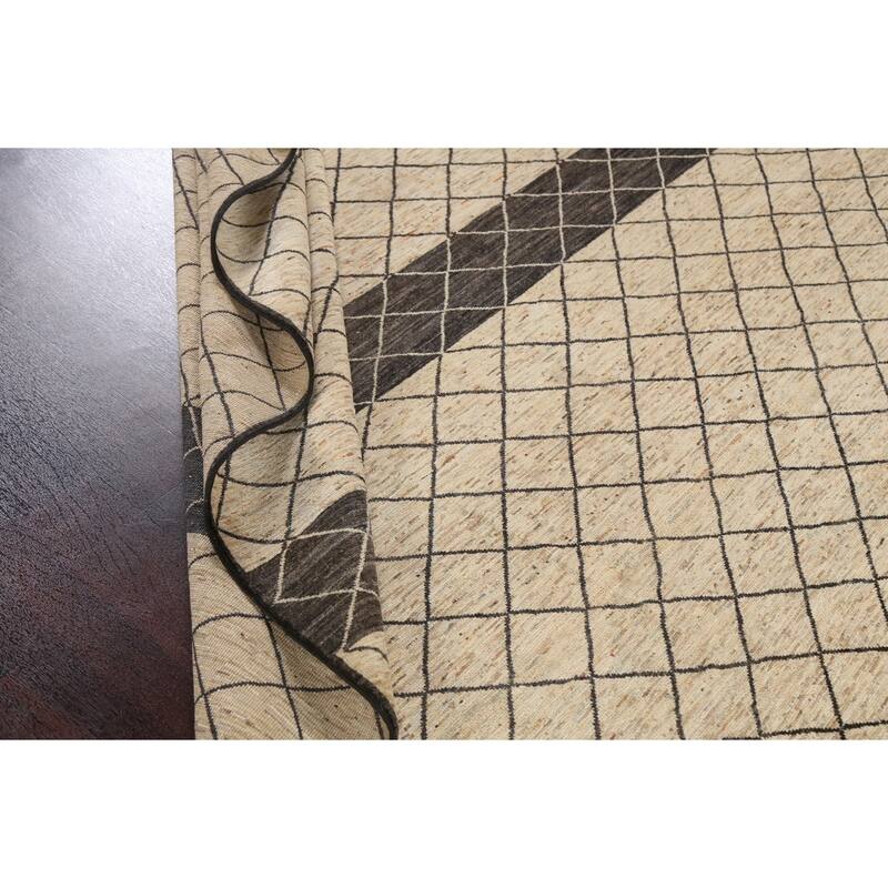 Trellis Moroccan Oriental Wool Area Rug Hand-knotted Home Decor Carpet - 7'11" x 10'5"