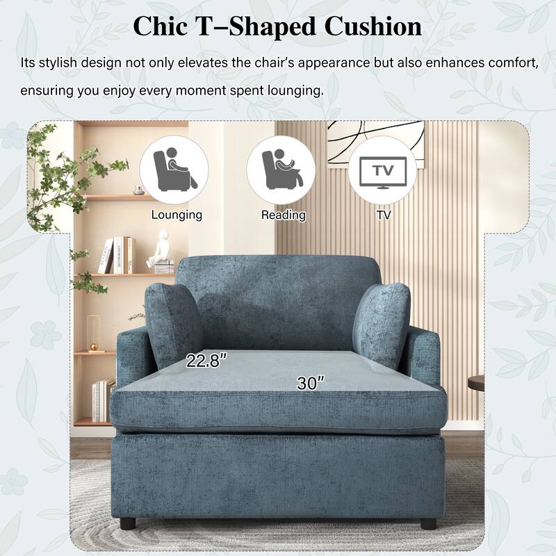 37" Accent Chair with Pillows
