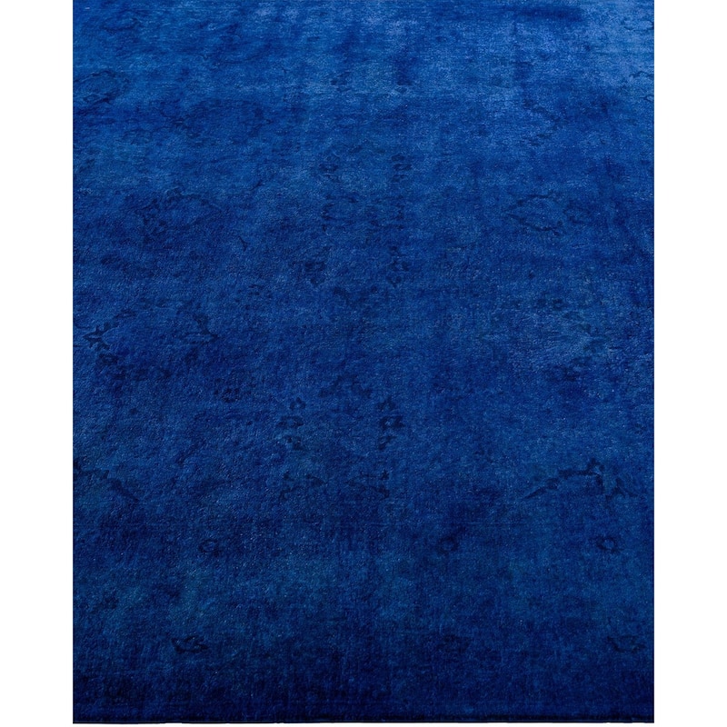 Fine Vibrance One-of-a-Kind Hand-Knotted Runner Rug - Blue, 6' 2" x 14' 5" - 6' 2" x 14' 5"