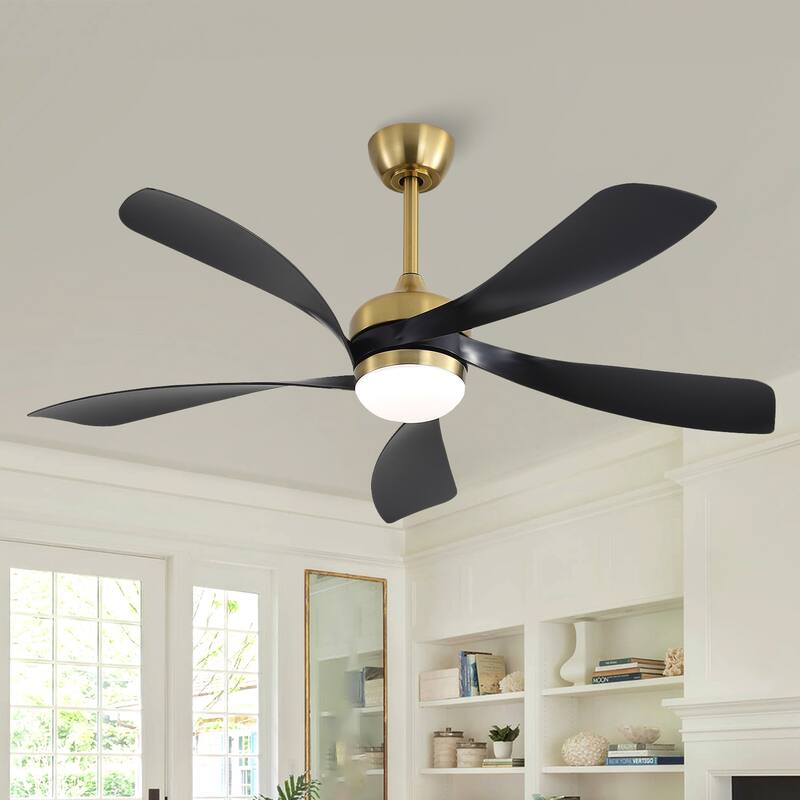 52 Inch Ceiling Fan with Light and Remote for Living Room Bedroom Dining Room Patio Farmhouse - 52 Inches - Gold with Black
