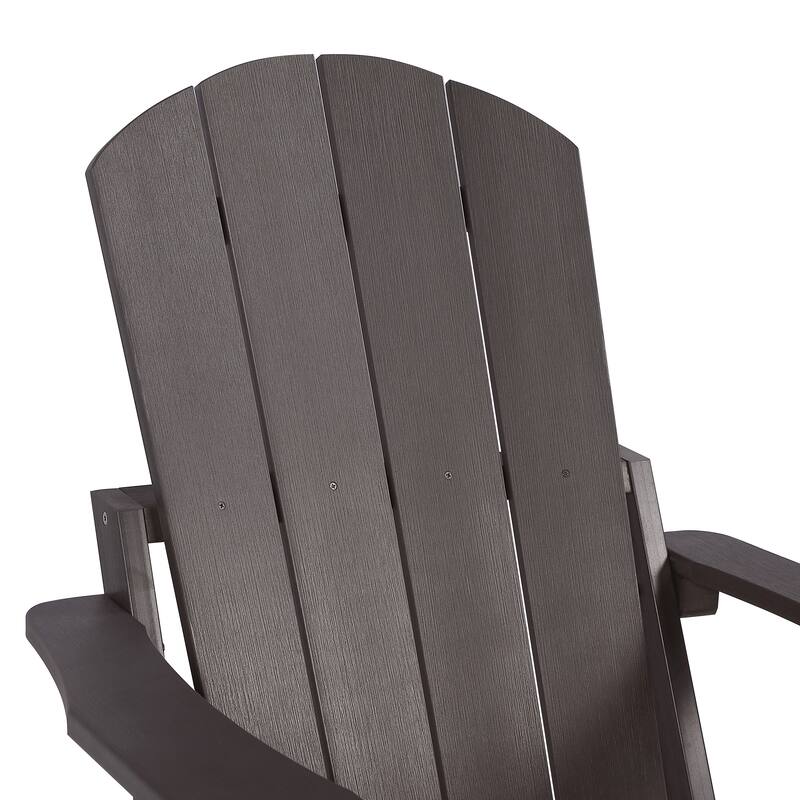 Hurley Folding Poly Plastic Adirondack Chair with Pull-out Ottoman