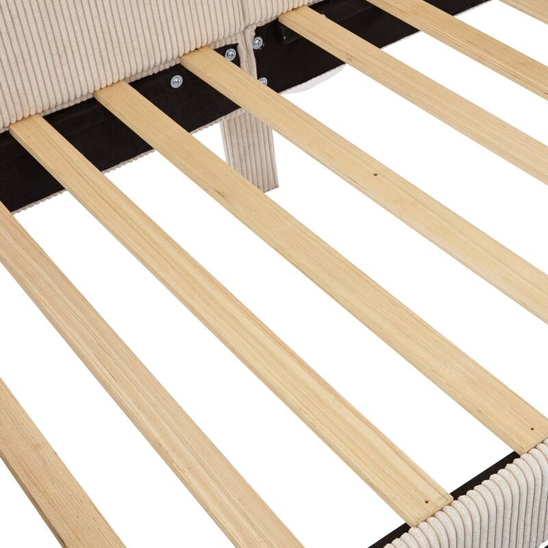 Upholstered bed frame with 2 storage drawers