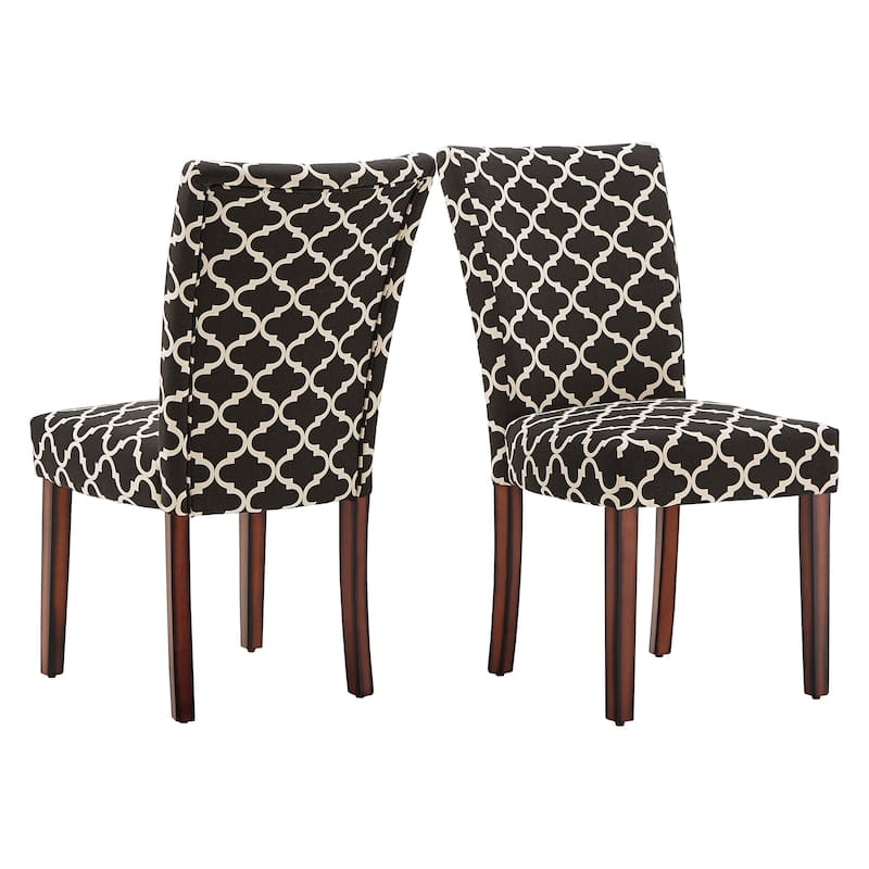 Catherine Moroccan Pattern Fabric Parsons Dining Chair (Set of 2) by iNSPIRE Q Bold