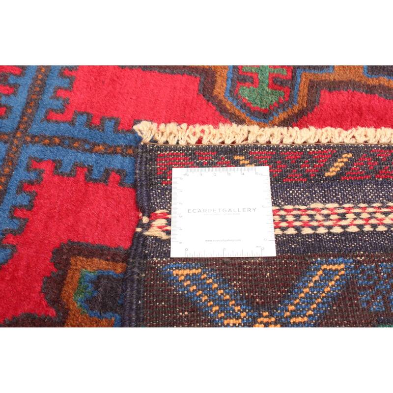ECARPETGALLERY Hand-knotted Teimani Red Wool Rug - 3'7 x 6'0