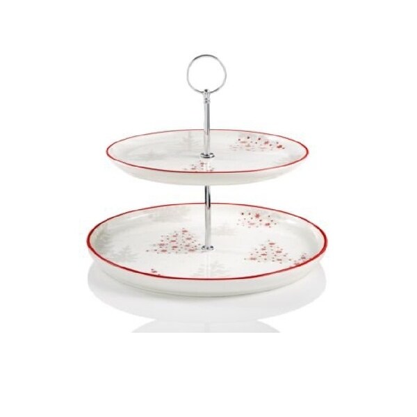 Martha Stewart Collection Winter Woods 2-Tiered Server