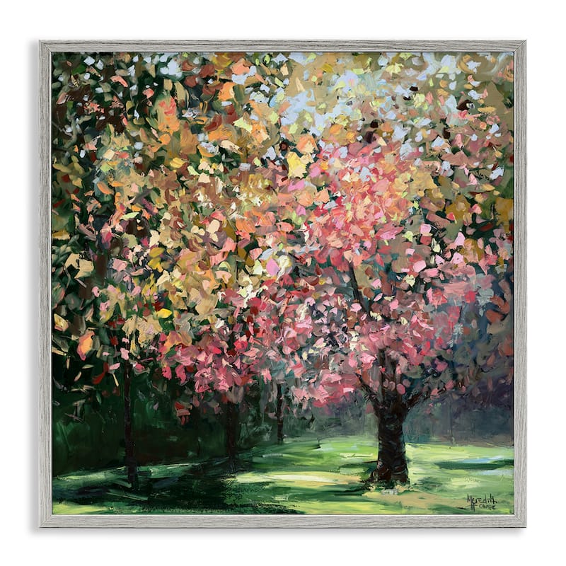 Stupell Timeless Vivid Foliage Framed Giclee Art Design By Meredith Howse - 12 x 12 - Grey