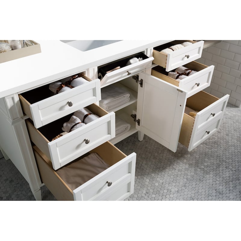 James Martin Vanities Brittany 60" Double Vanity, Bright White