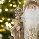 preview thumbnail 64 of 92, Glitzhome 18"H Faux Fur Christmas Santa Figurines with Porcelain Face