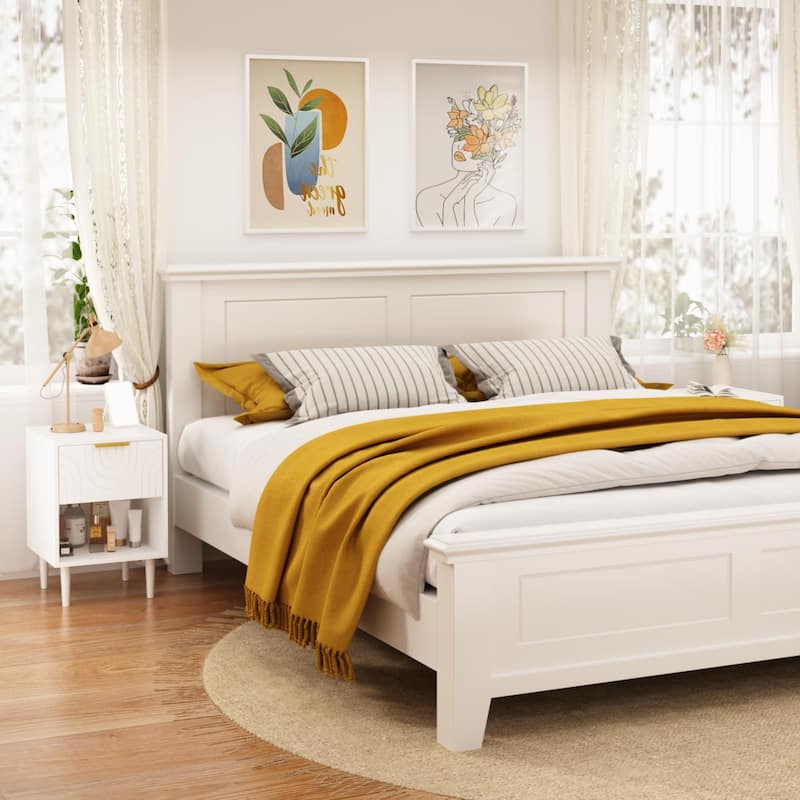 22.83'' H Modern White Nightstand with One Drawer