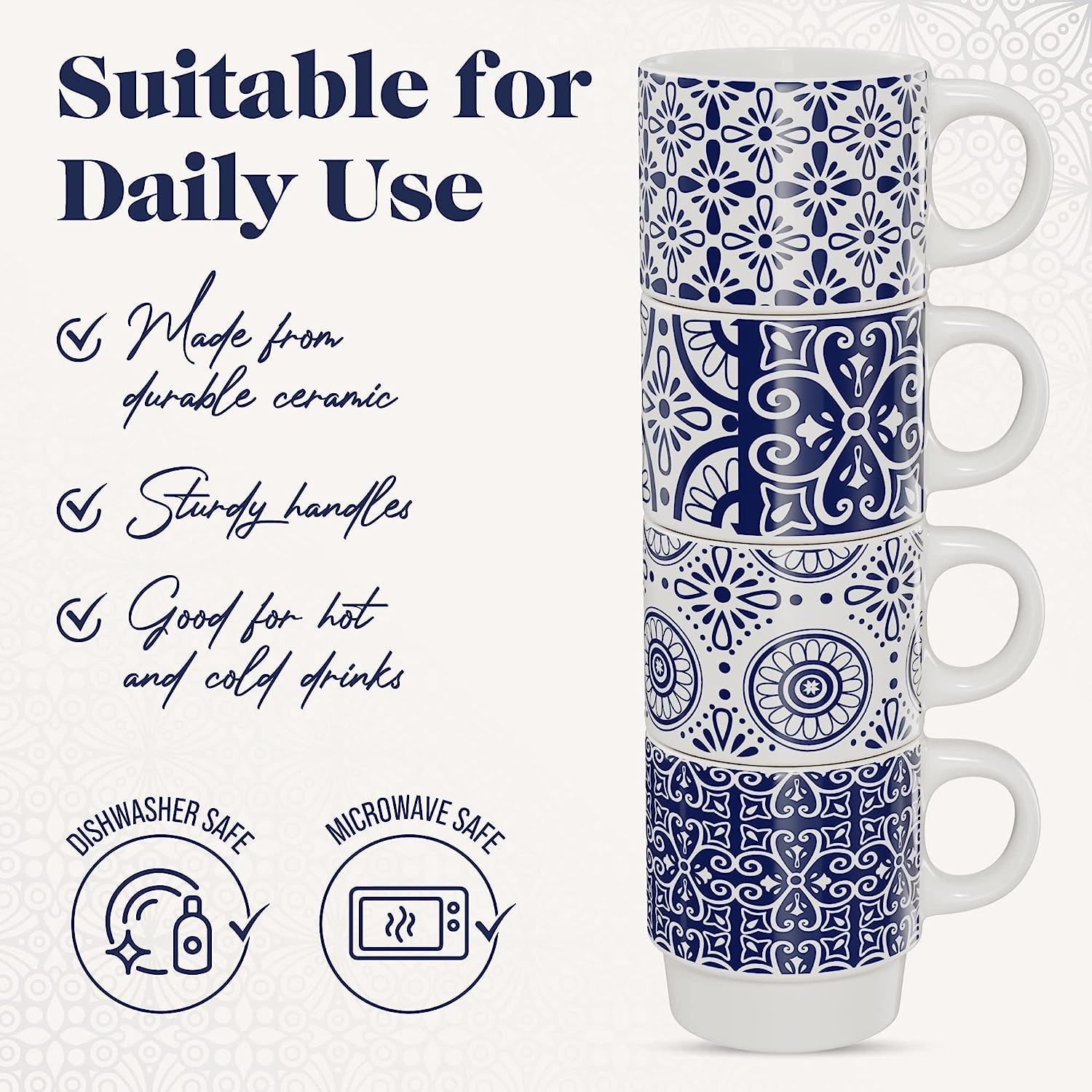 American Atelier Ceramic Mini Espresso Cups Set of 4, 3oz