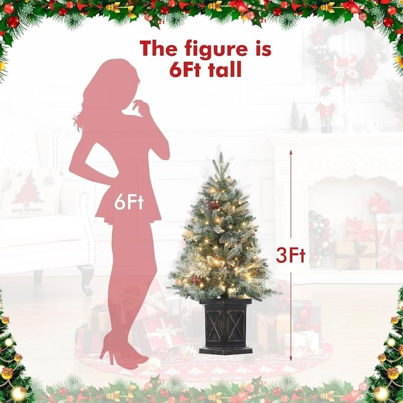 Christmas Tree 3FT Pre-Lit Artificial Xmas Tree with 78 LED Lights - 1 pcs