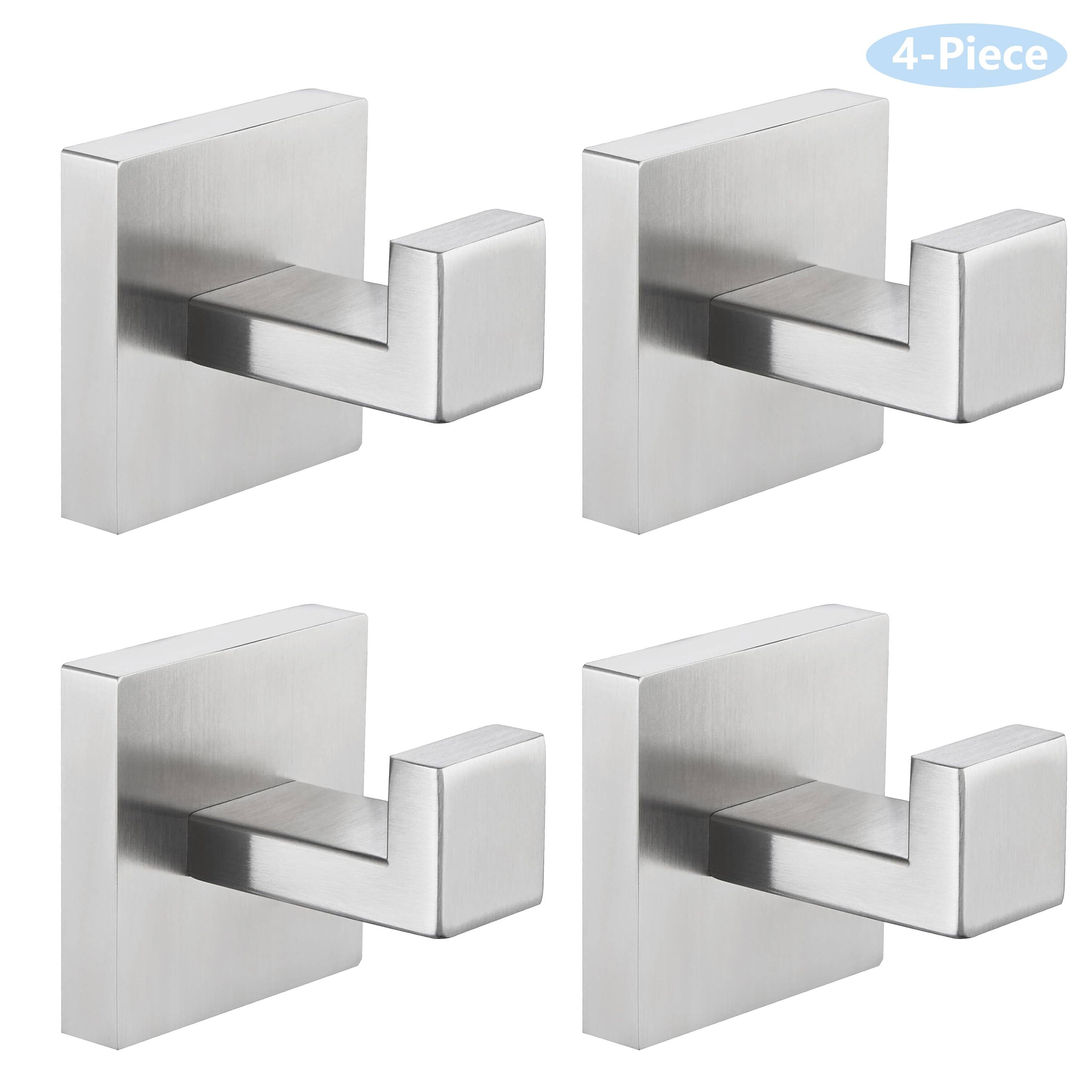 Wall Mounted 4Piece Towel Hook Square Robe Hooks in Stainless Steel On Sale Bed Bath